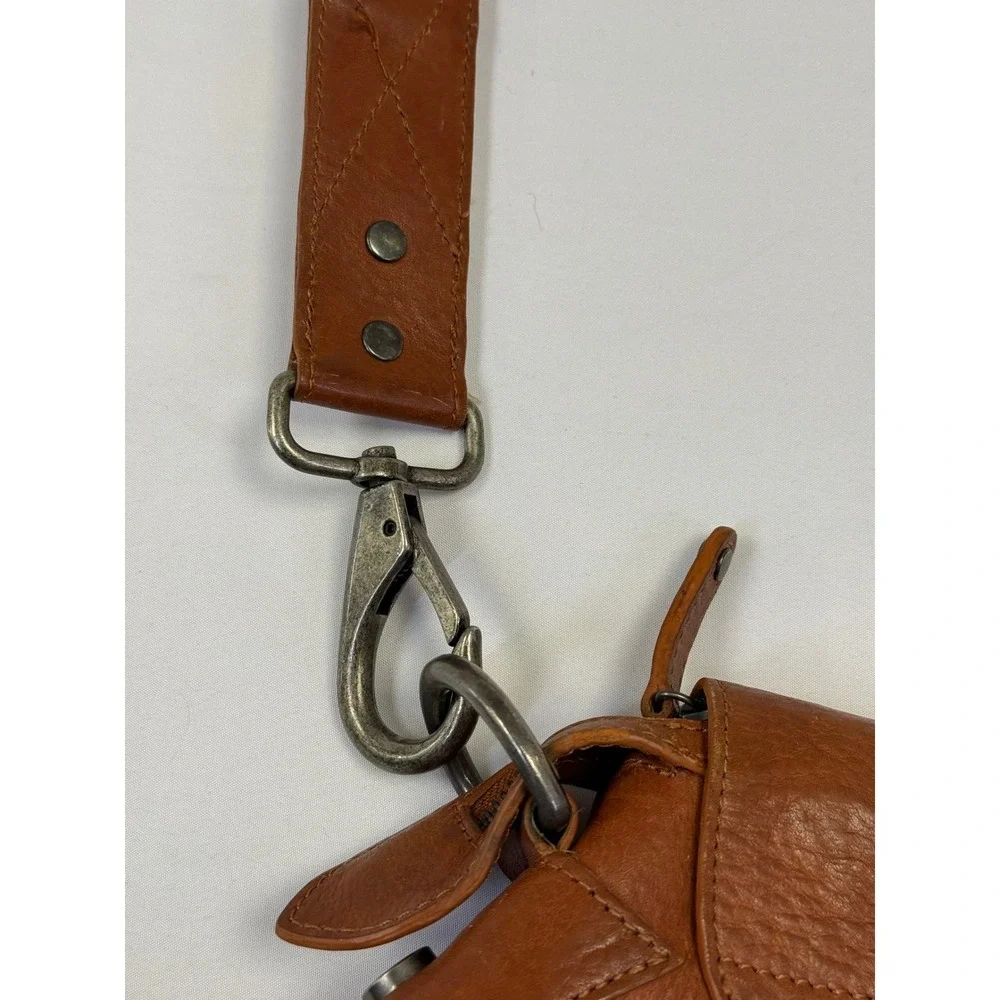 Vintage Will Leather Goods Think Leather Messenger Bag Brown Soft Flannel‎ Lined